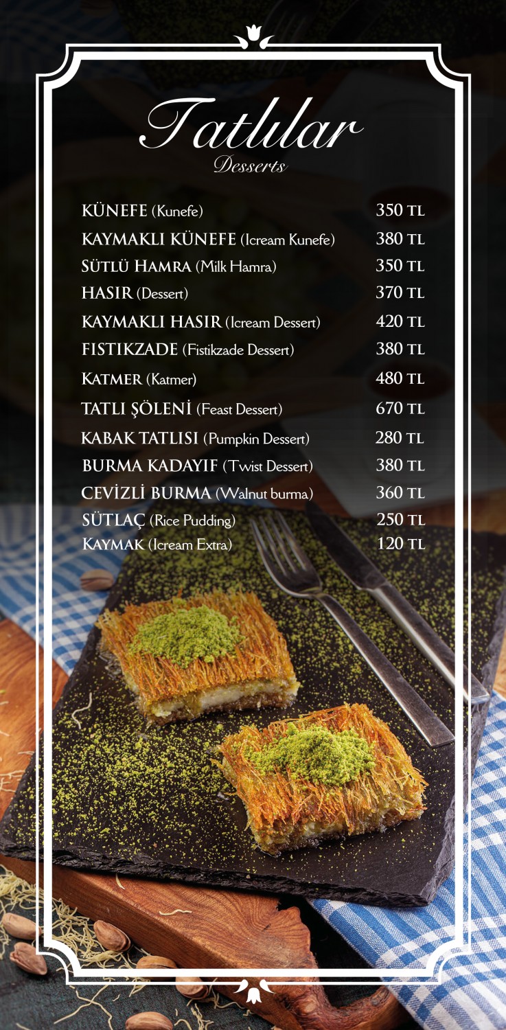 nokta tesisleri menü